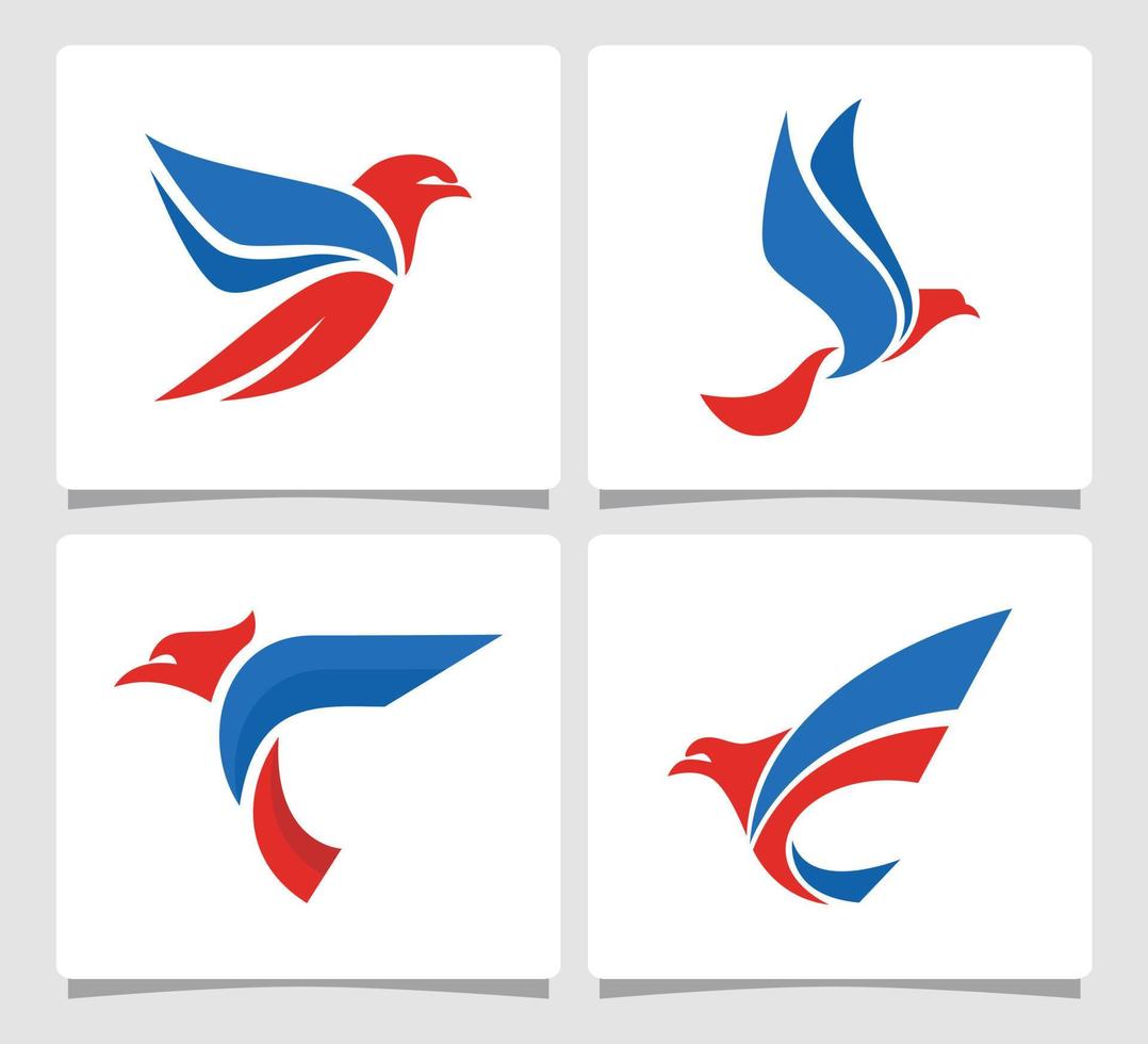 einstellen fliegend Vogel Logo Vorlage Design Inspiration vektor