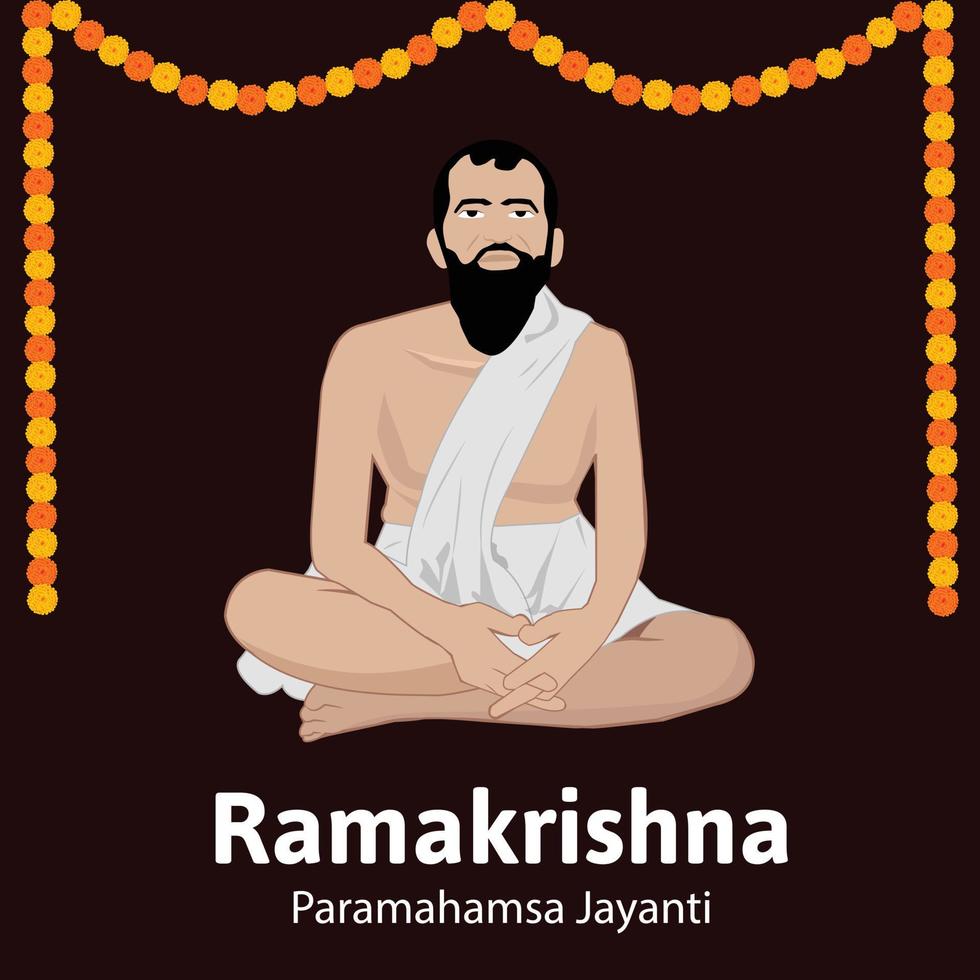 Ramakrishna paramahamsa Jayanti Vektor Illustration