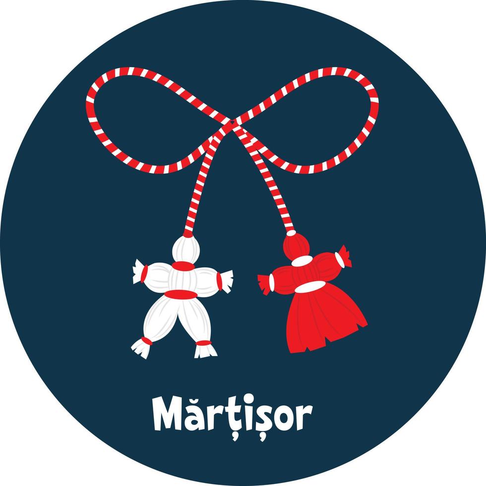 röd och vit martisor 1 Mars vår firande traditionell vektor rumänien