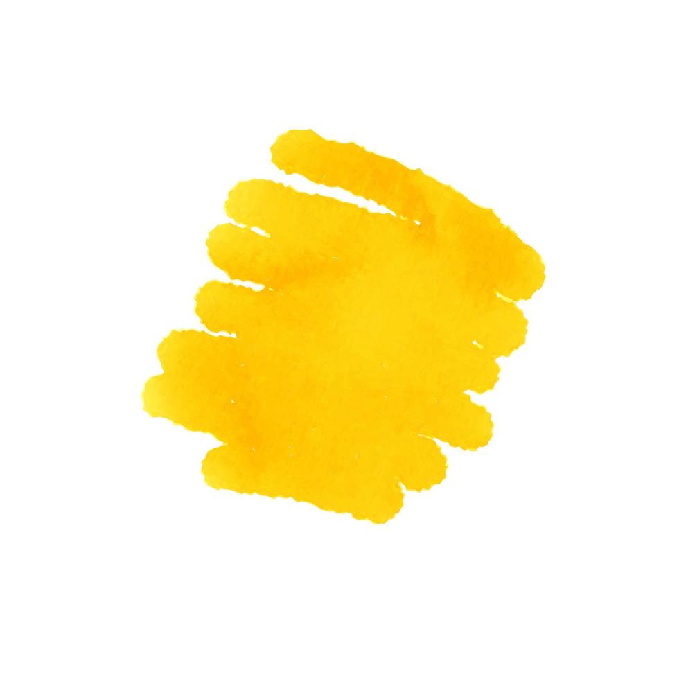 solros gul bakgrund stroke, form tillverkad med vattenfärg, närmare till rektangel. abstrakt indikation, markera, borsta testa klotter. enkel bakgrund, konstnärlig kläcka isolerat på vit. klämma konst vektor