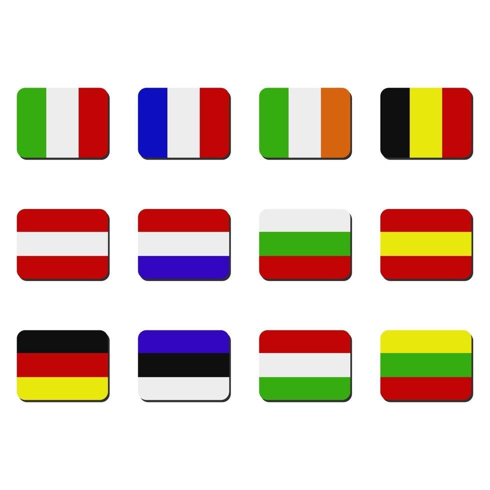 uppsättning europeiska flaggor vektor