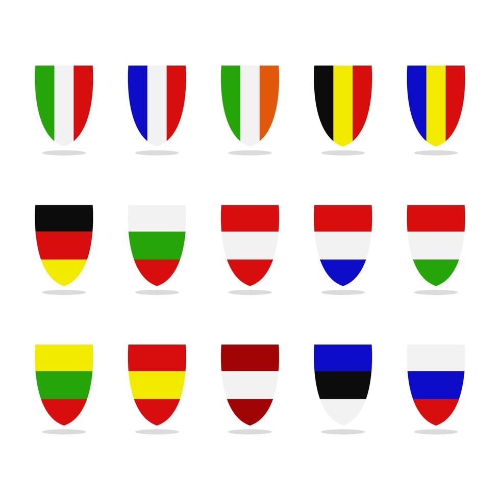 uppsättning europeiska flaggor vektor