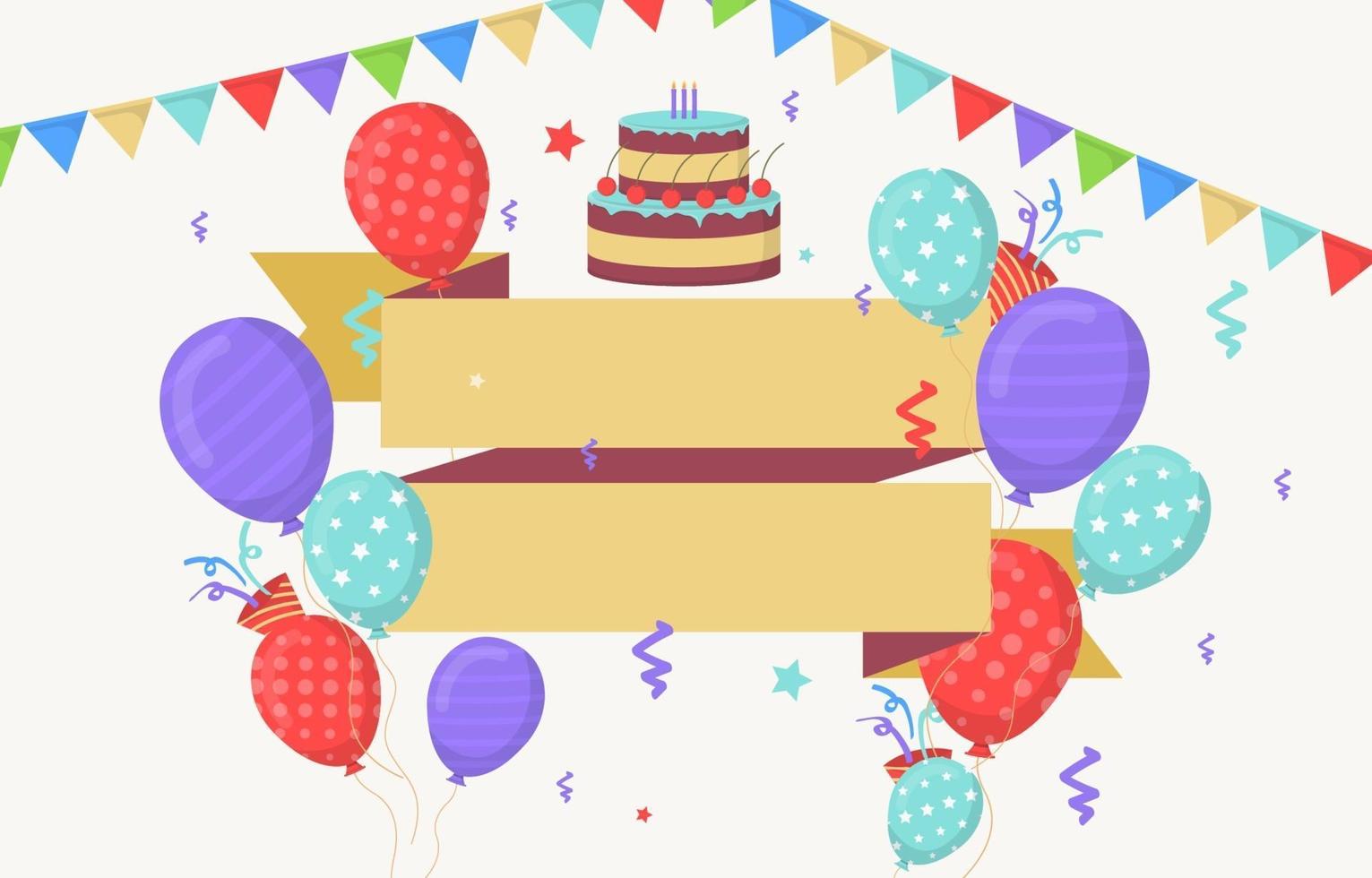 Alles Gute zum Geburtstagskarte mit Luftballons und Konfetti vektor