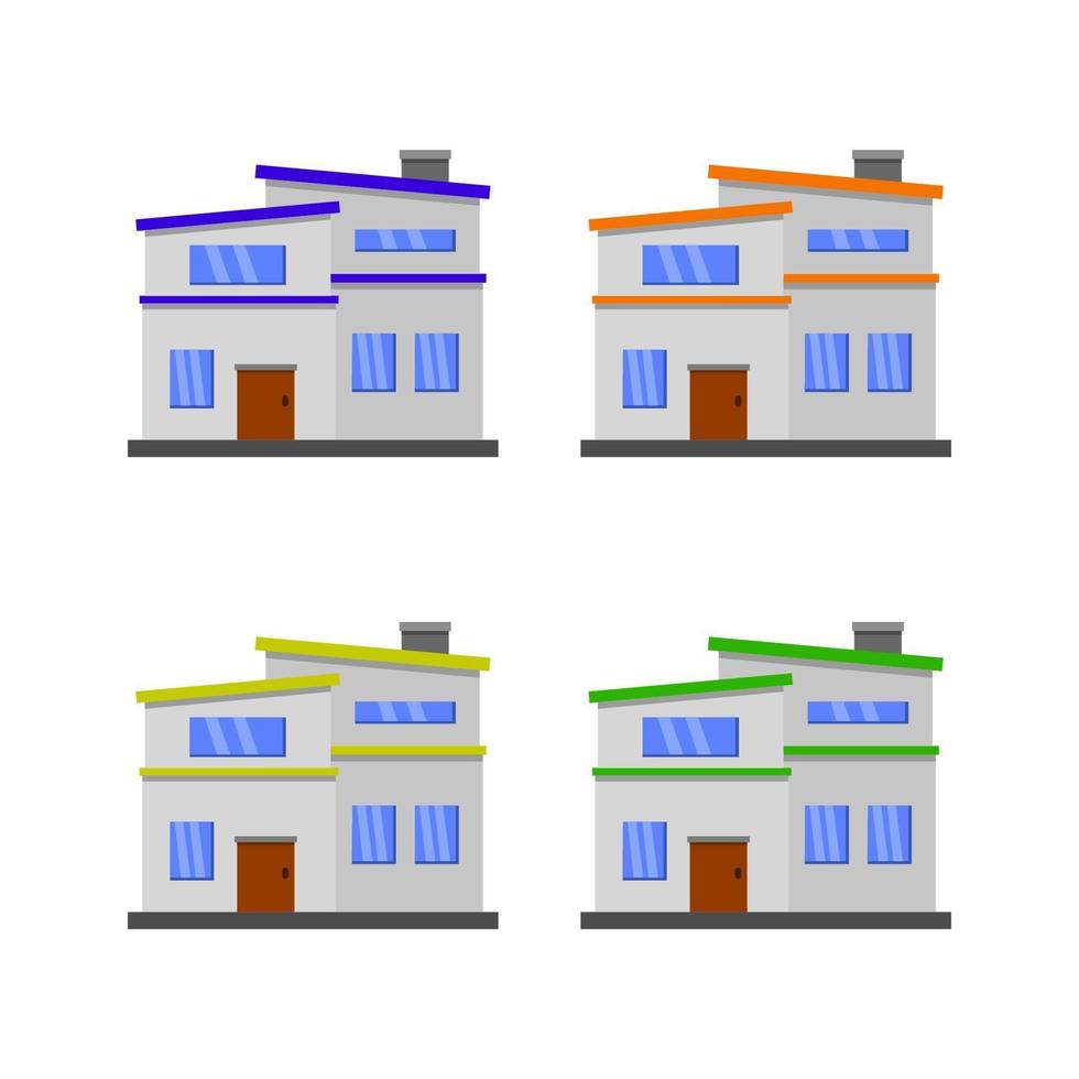 uppsättning hus på vit bakgrund vektor