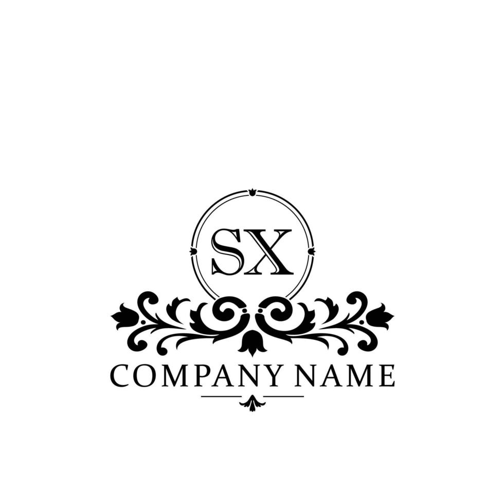 Brief sx Blumen- Logo Design. Logo zum Frauen Schönheit Salon Massage kosmetisch oder Spa Marke vektor