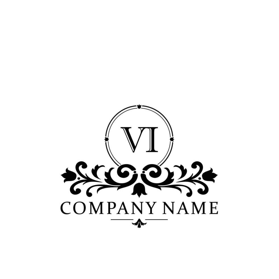 Brief vi Blumen- Logo Design. Logo zum Frauen Schönheit Salon Massage kosmetisch oder Spa Marke vektor