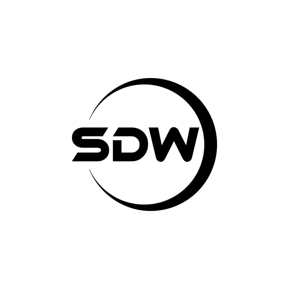 sdw brev logotyp design i illustration. vektor logotyp, kalligrafi mönster för logotyp, affisch, inbjudan, etc.