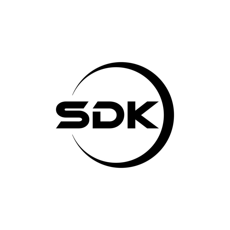 sdk brev logotyp design i illustration. vektor logotyp, kalligrafi mönster för logotyp, affisch, inbjudan, etc.