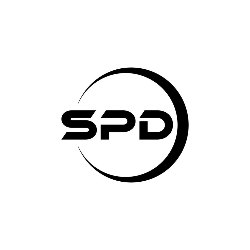 spd brev logotyp design i illustration. vektor logotyp, kalligrafi mönster för logotyp, affisch, inbjudan, etc.