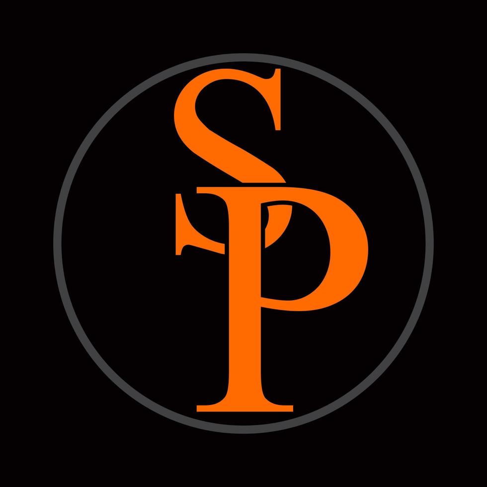sp, ps, s, p brev abstrakt logotyp monogram vektor