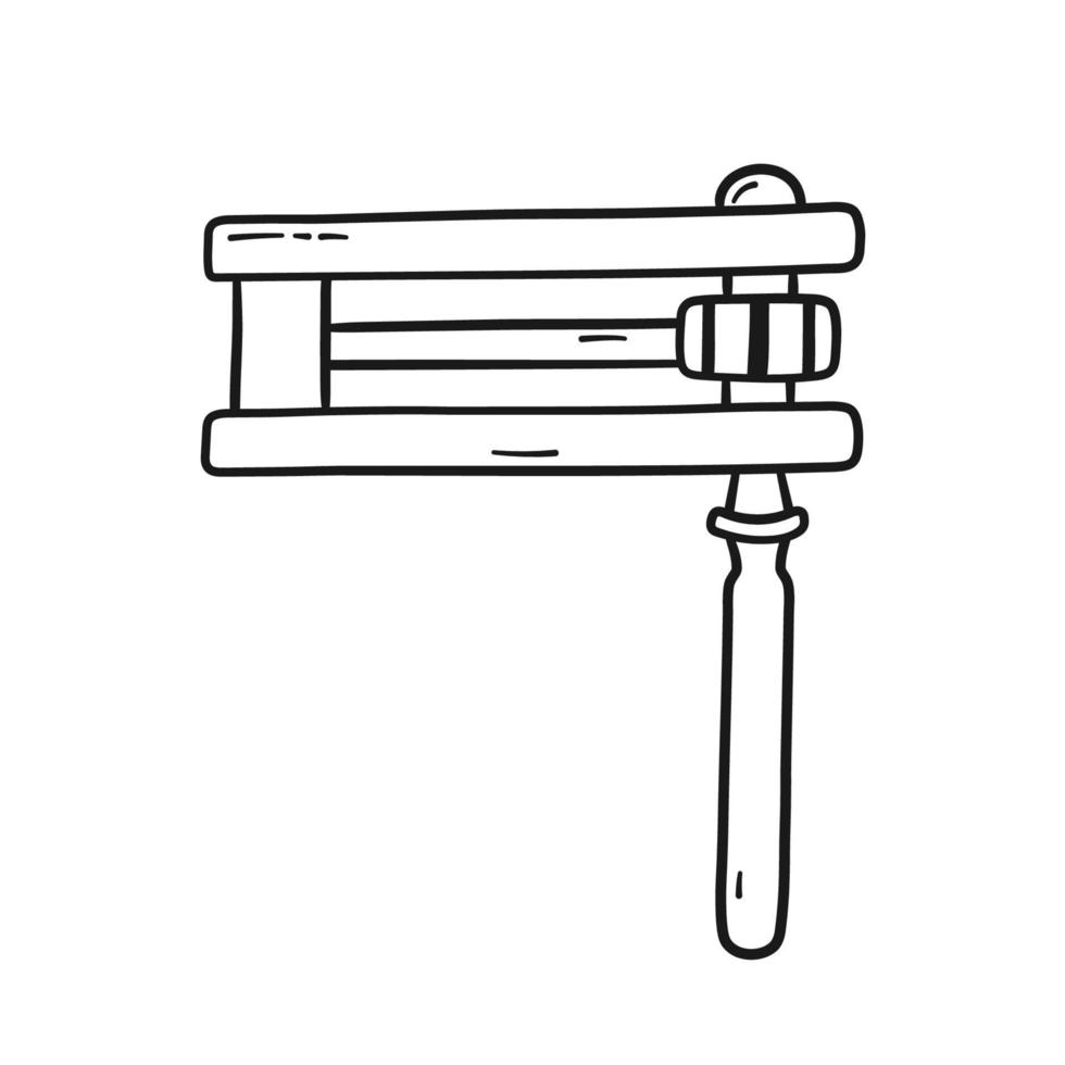 purim grogger i klotter stil. vektor traditionell musikalisk leksak bullermakare, racket isolerat på vit bakgrund