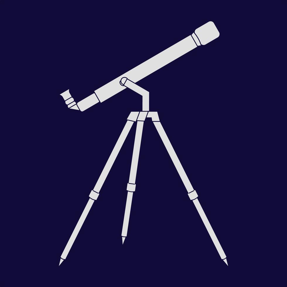 einfach eben astronomisch Teleskop Design mit dunkel Blau Hintergrund vektor