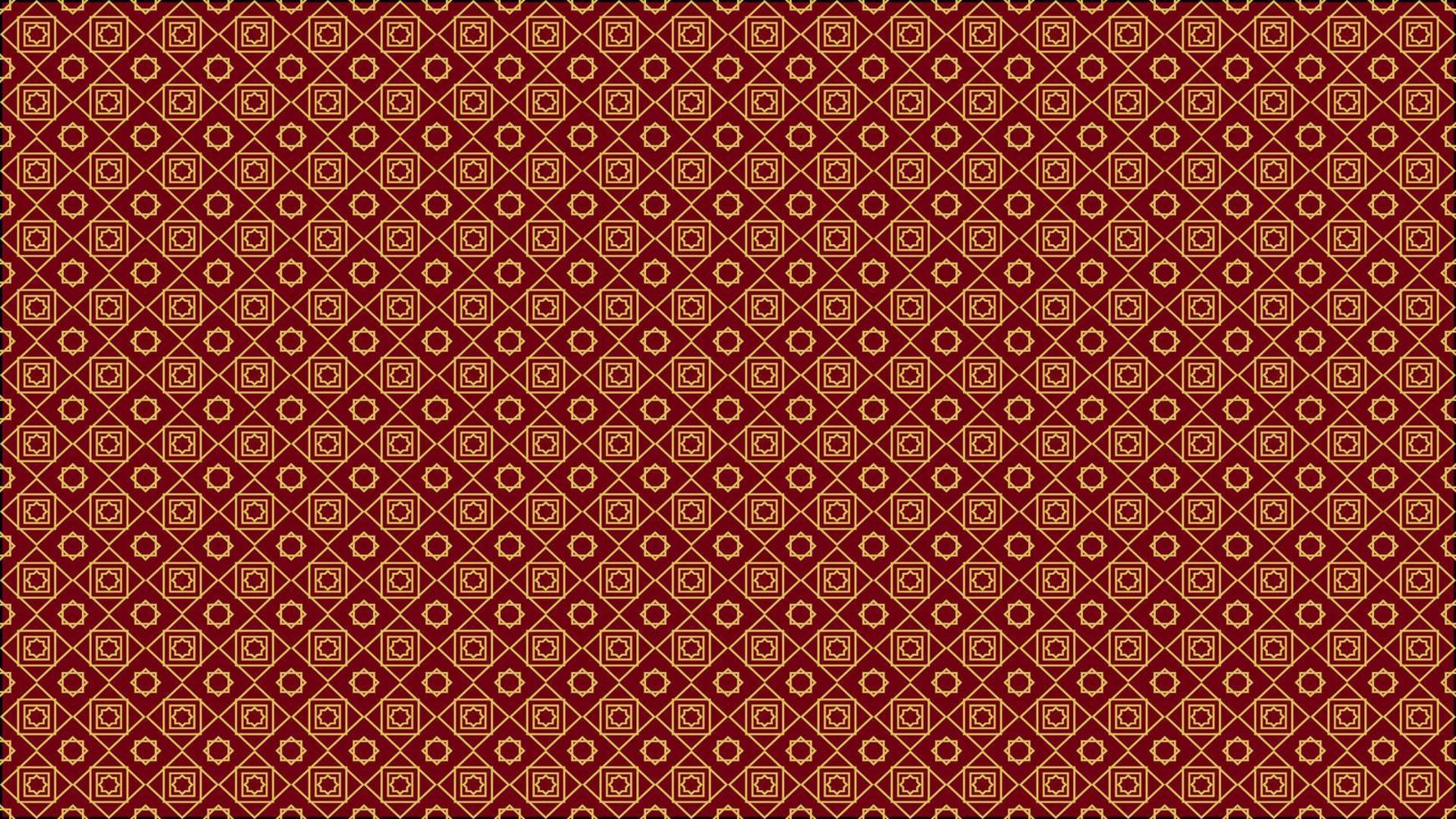 gyllene arabicum mönster med röd bakgrund vektor