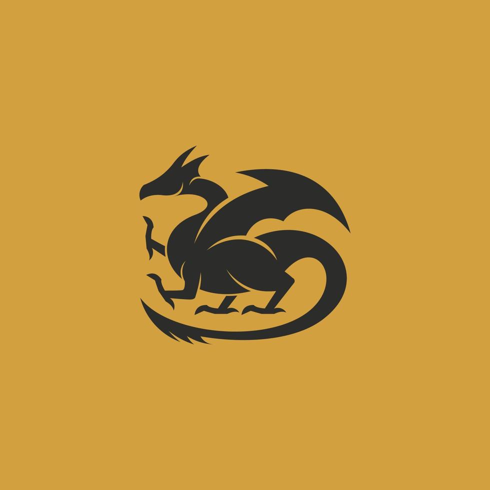 enkel drake logotyp vektor