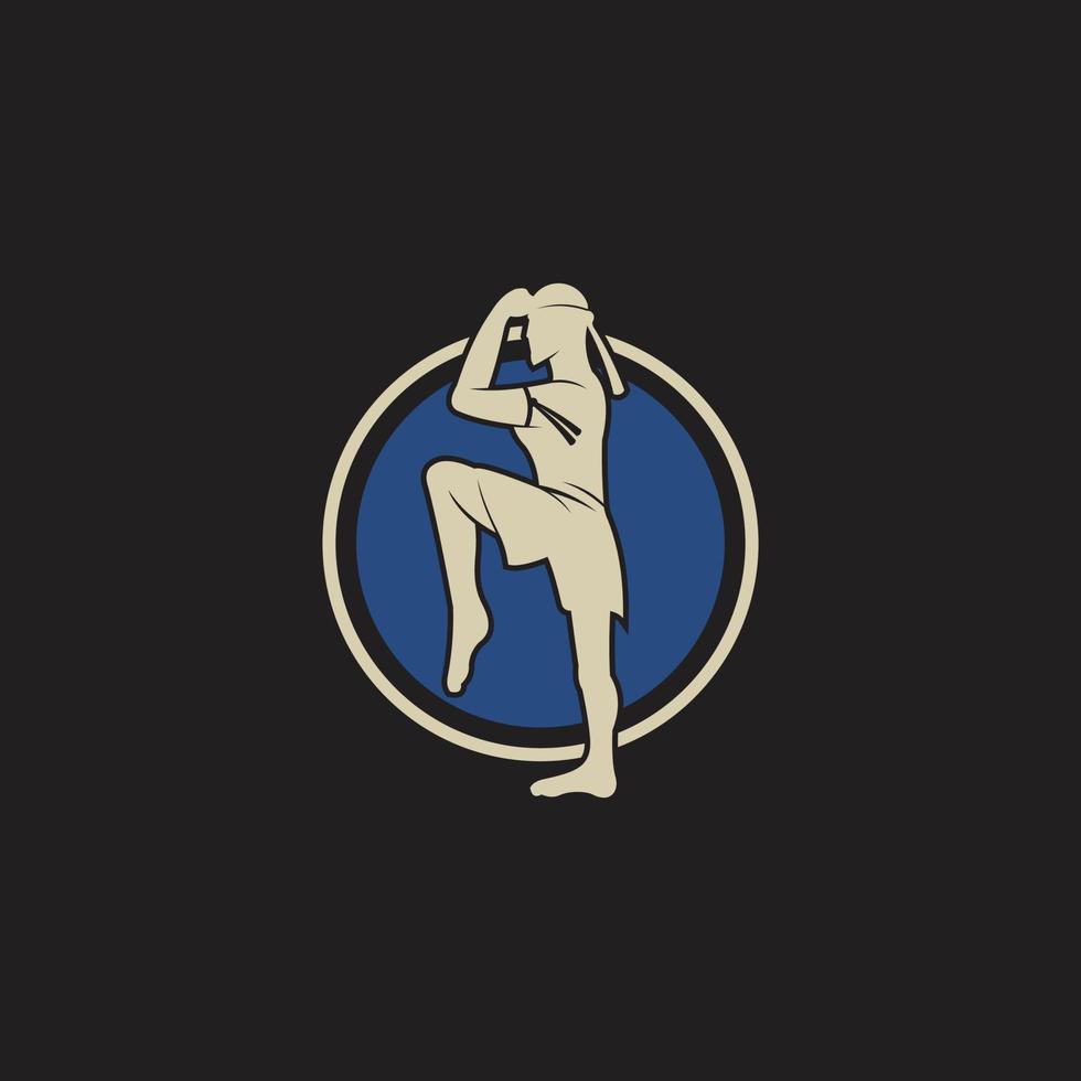 muay thai man enkel logotyp vektor