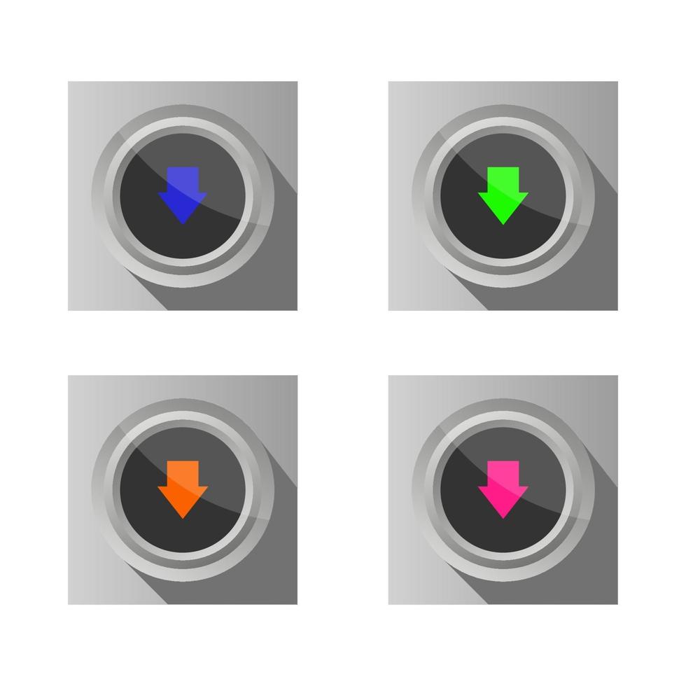Download-Button auf weißem Hintergrund eingestellt vektor