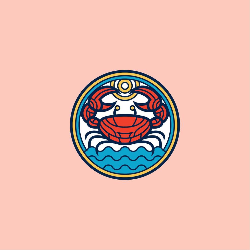 einfach Krabbe Logo Emblem vektor