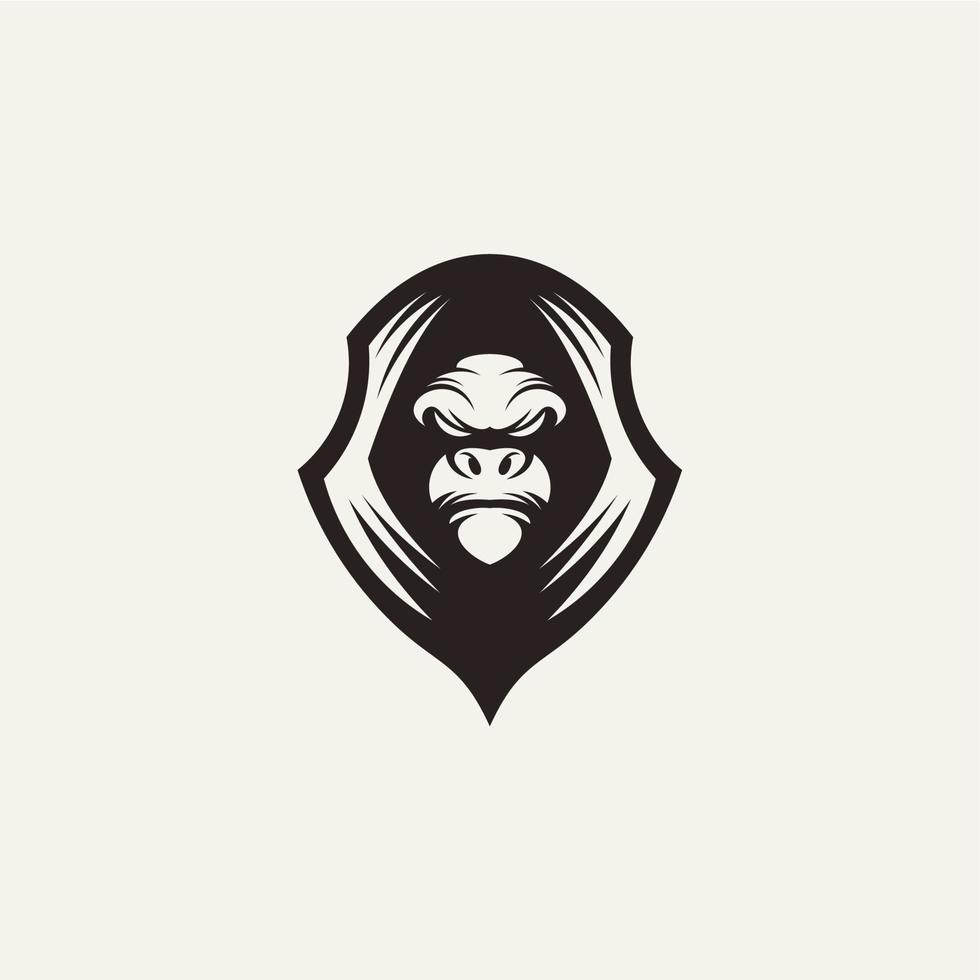 gorilla enkel logotyp vektor