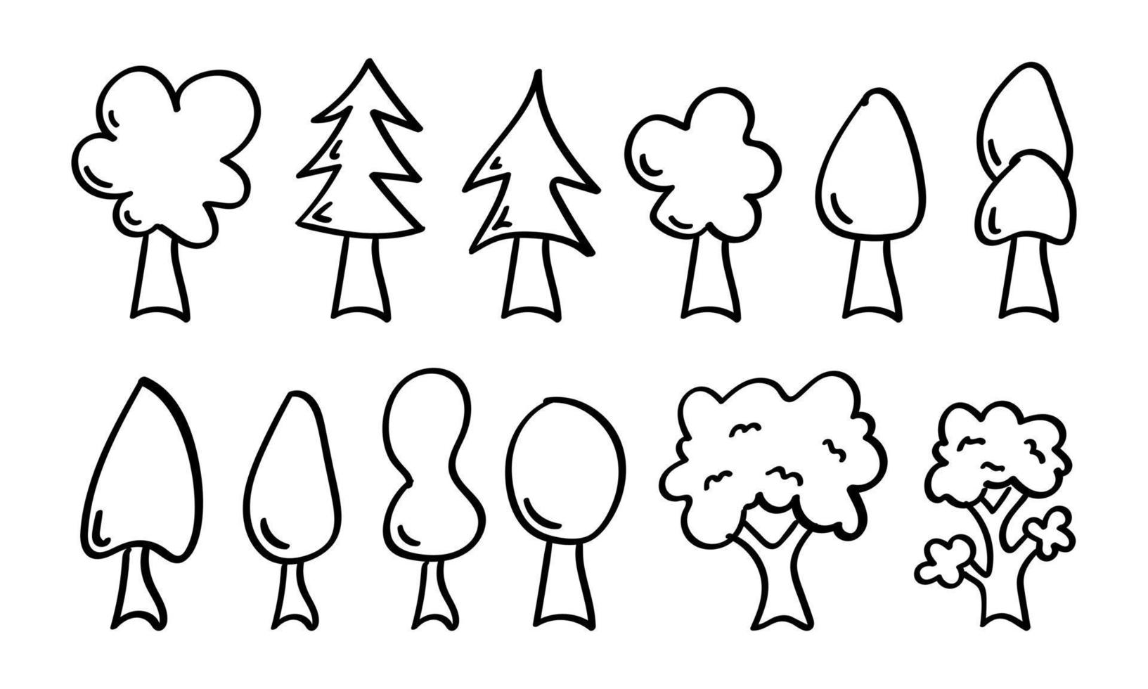 Hand gezeichnet Bäume Symbol vektor