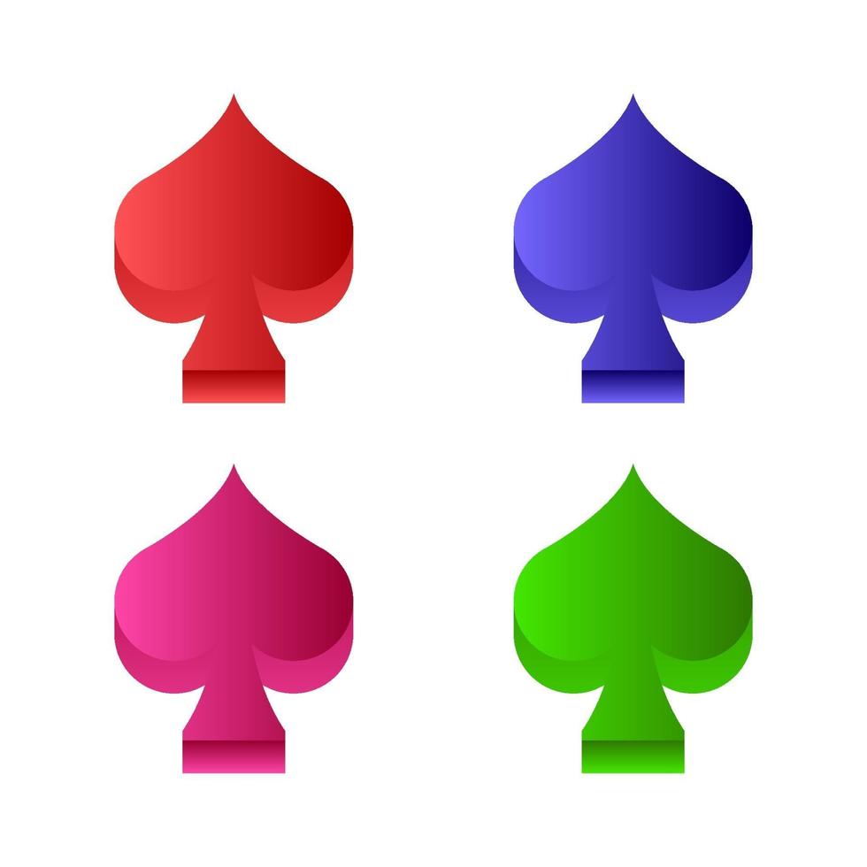 Satz Pokersymbole auf weißem Hintergrund vektor