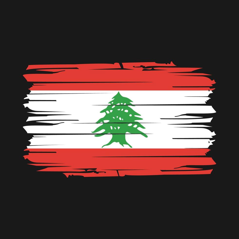 Pinselvektor der libanon-Flagge vektor