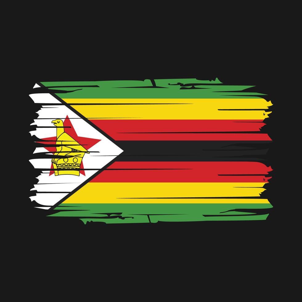 Simbabwe-Flagge-Pinsel-Vektor vektor