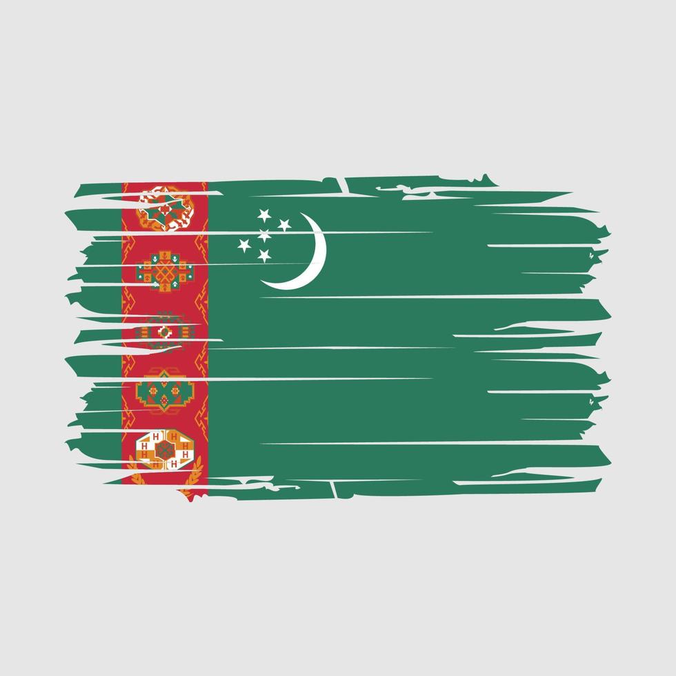 turkmenistan-flaggenbürstenvektor vektor