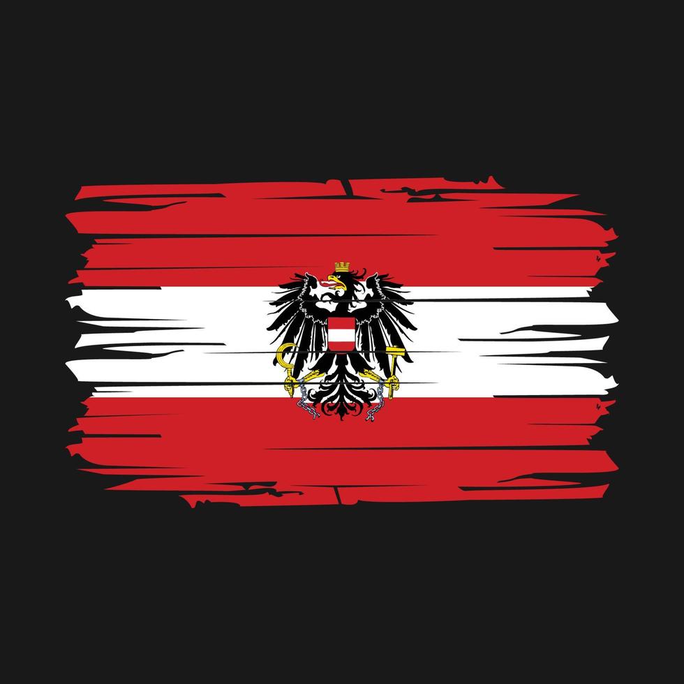 Pinselvektor mit österreichischer Flagge vektor