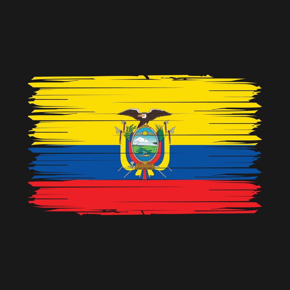 ecuador flagga borsta vektor illustration