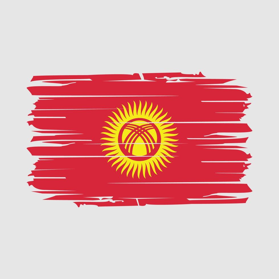 kyrgyzstan flagga borsta vektor