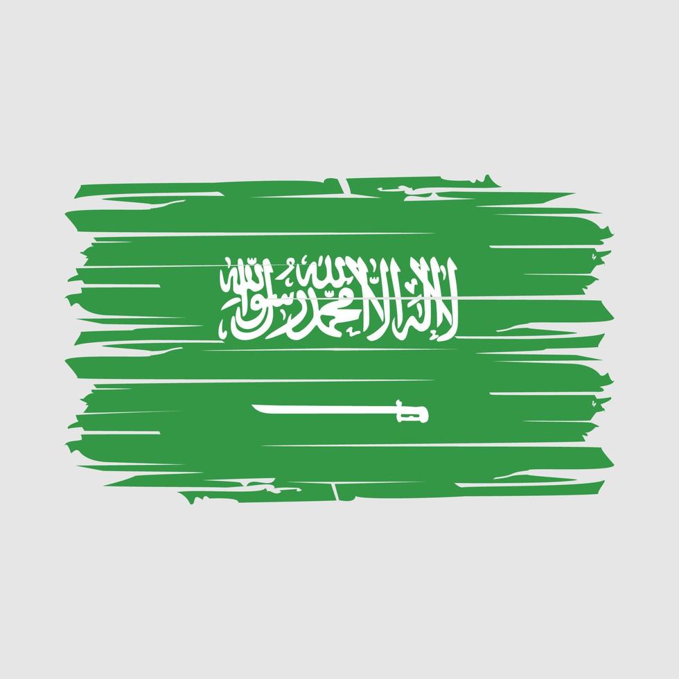 Pinselvektor mit saudi-arabischer Flagge vektor