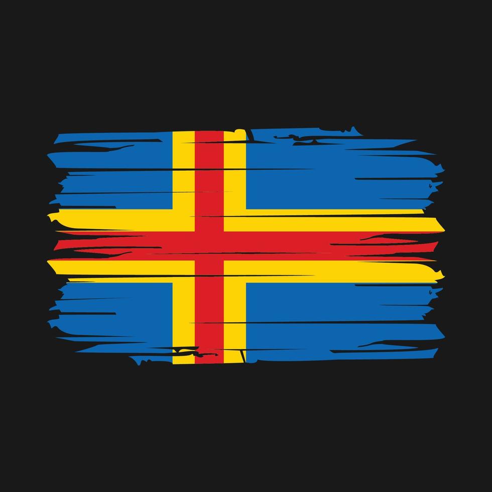 Aland-Inseln-Flagge-Pinsel-Vektor vektor