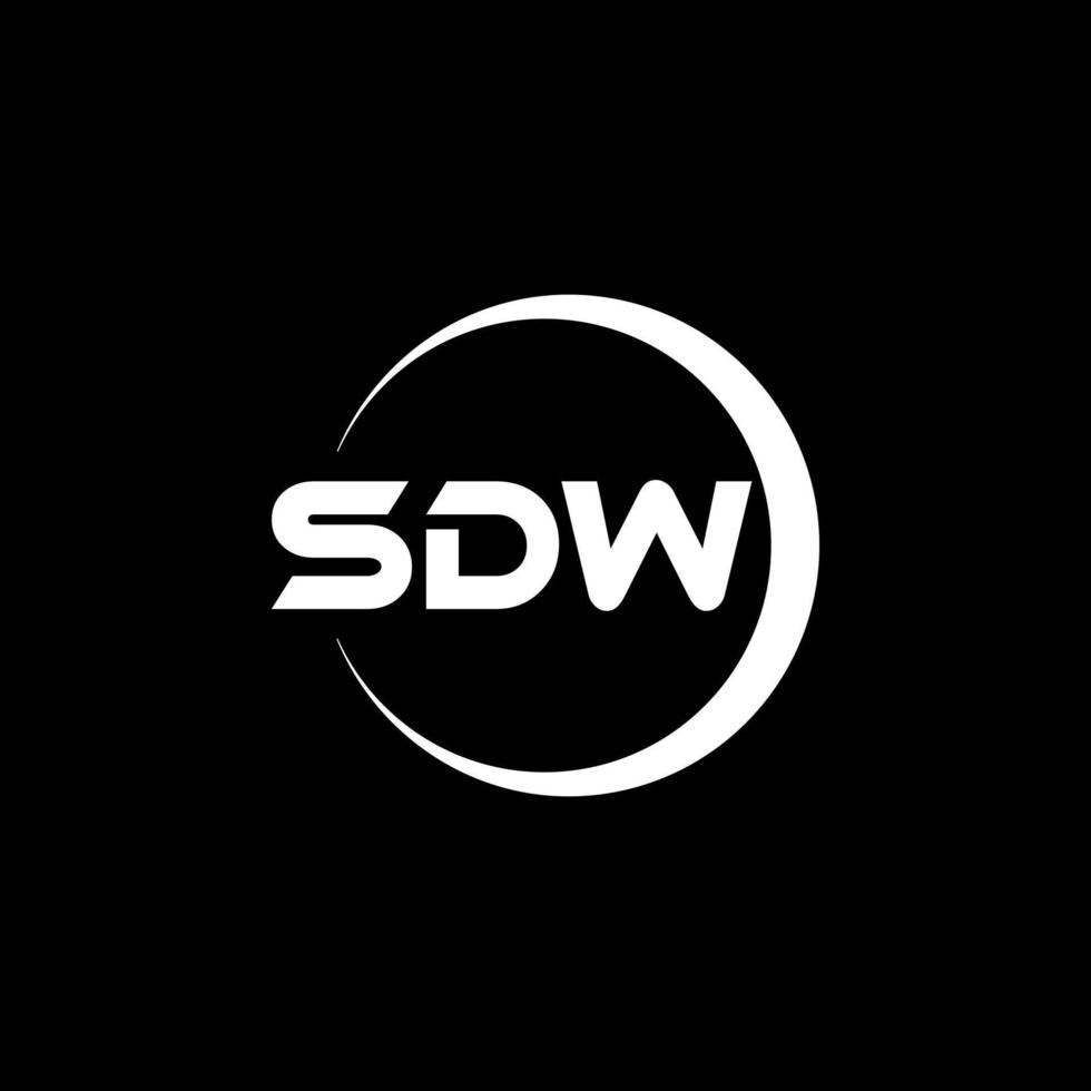 sdw brev logotyp design i illustration. vektor logotyp, kalligrafi mönster för logotyp, affisch, inbjudan, etc.