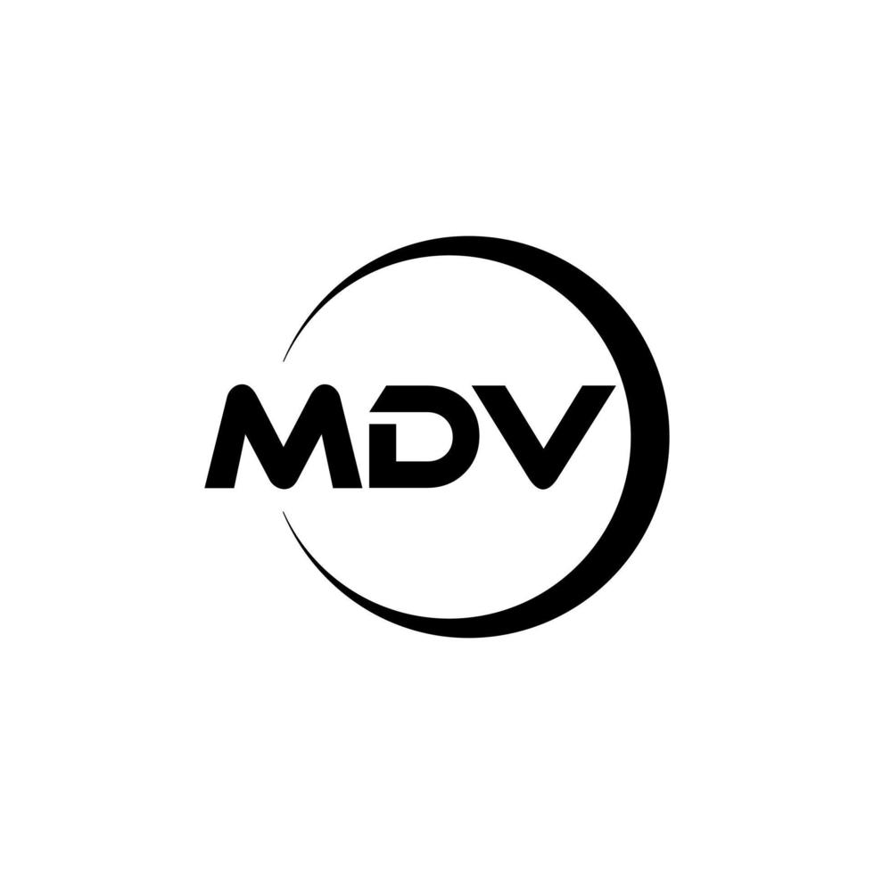 mdv brev logotyp design i illustration. vektor logotyp, kalligrafi mönster för logotyp, affisch, inbjudan, etc.