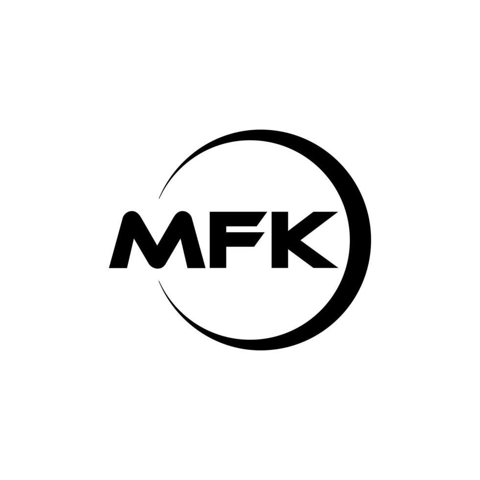 mfk brev logotyp design i illustration. vektor logotyp, kalligrafi mönster för logotyp, affisch, inbjudan, etc.