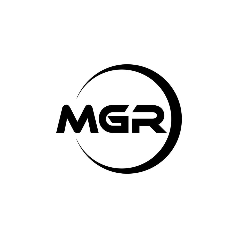 mgr-Brief-Logo-Design in Abbildung. Vektorlogo, Kalligrafie-Designs für Logo, Poster, Einladung usw. vektor