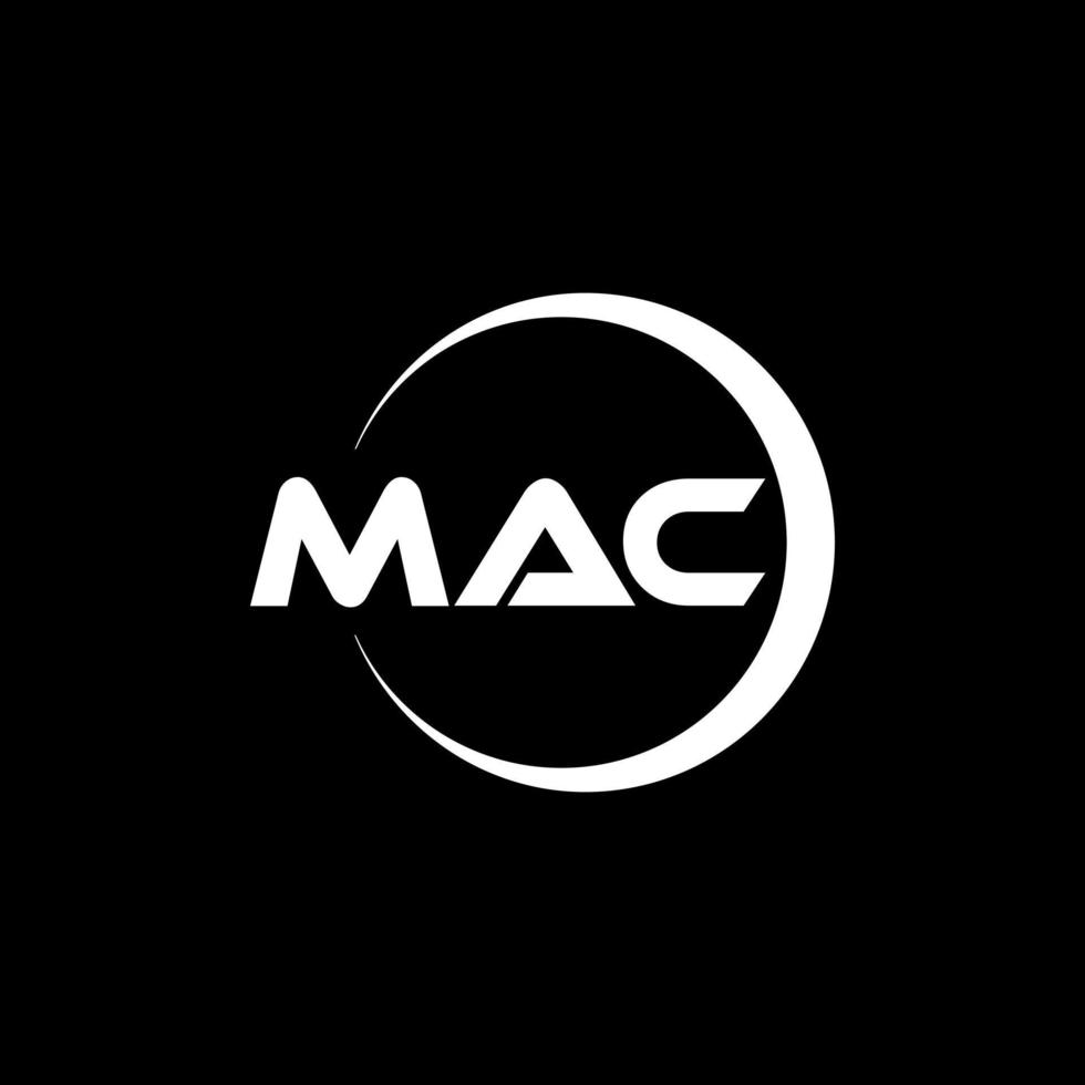 mac brev logotyp design i illustration. vektor logotyp, kalligrafi mönster för logotyp, affisch, inbjudan, etc.
