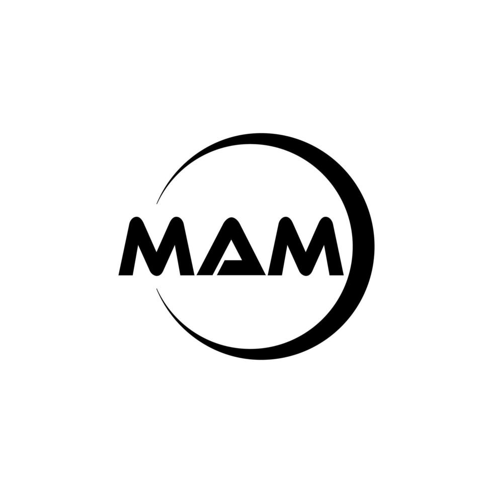 Mam-Brief-Logo-Design in Abbildung. Vektorlogo, Kalligrafie-Designs für Logo, Poster, Einladung usw. vektor