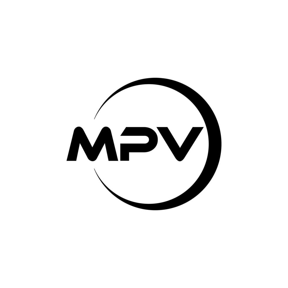 mpv Brief Logo Design im Illustration. Vektor Logo, Kalligraphie Designs zum Logo, Poster, Einladung, usw.