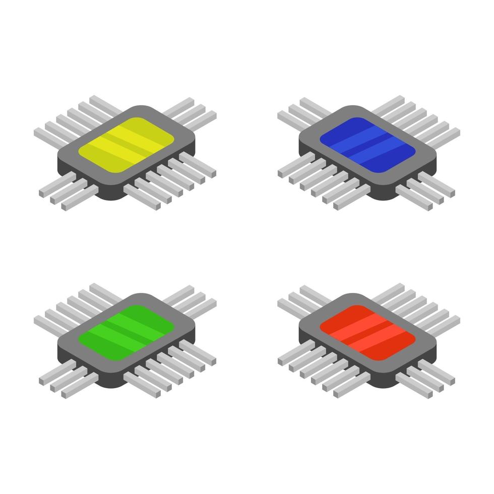 isometrischer Mikrochipsatz vektor