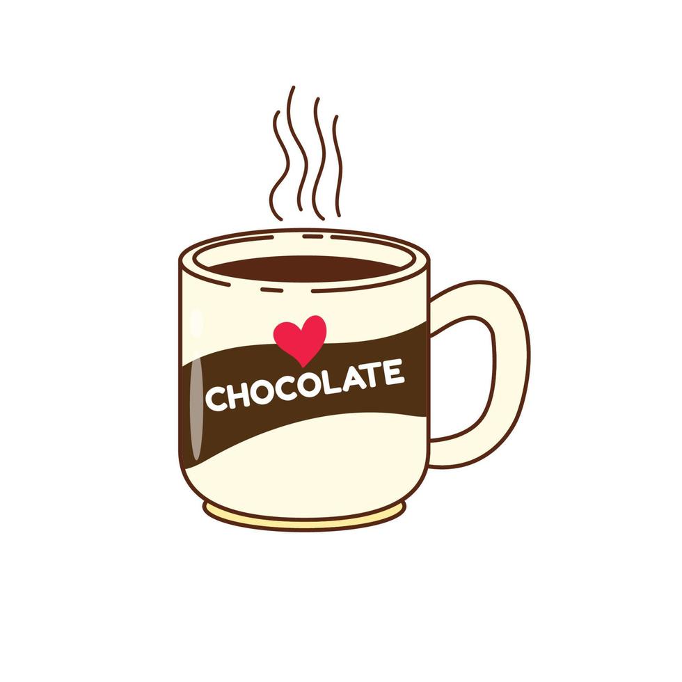 Becher von heiß Schokolade Vektor Illustration isoliert auf Weiß Hintergrund