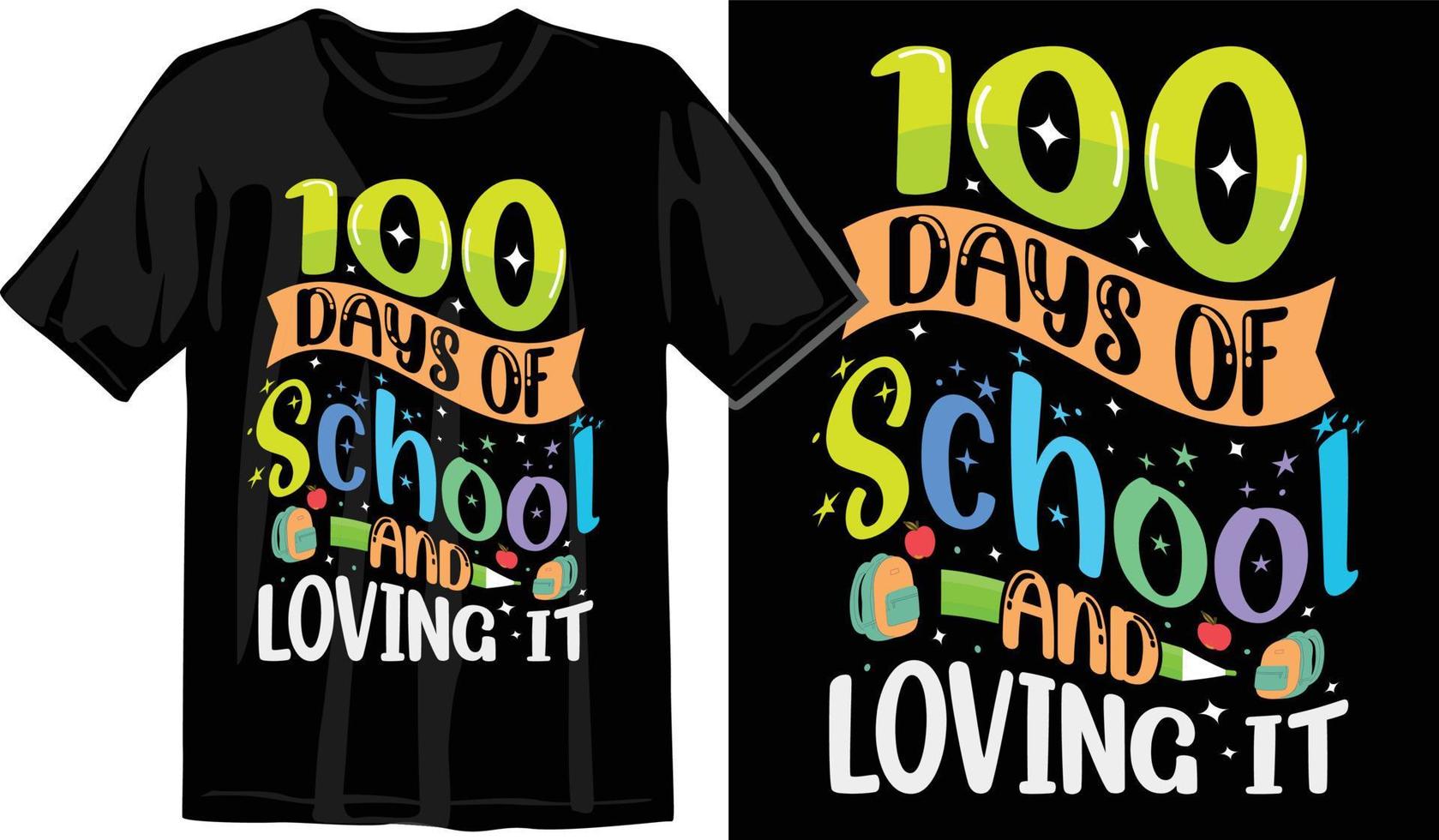 100. Schultage, hundert Tage T-Shirt-Design, 100. Tage Feier-T-Shirt vektor