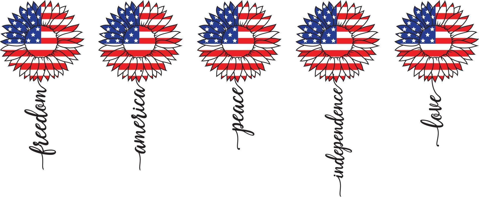 Freiheit Sonnenblume amerikanisch Flagge SVG, Sonnenblume 4 .. von Juli SVG, Sonnenblume Flagge USA SVG, patriotisch Tag SVG, vierte von Juli SVG, png, Folge, dxf vektor