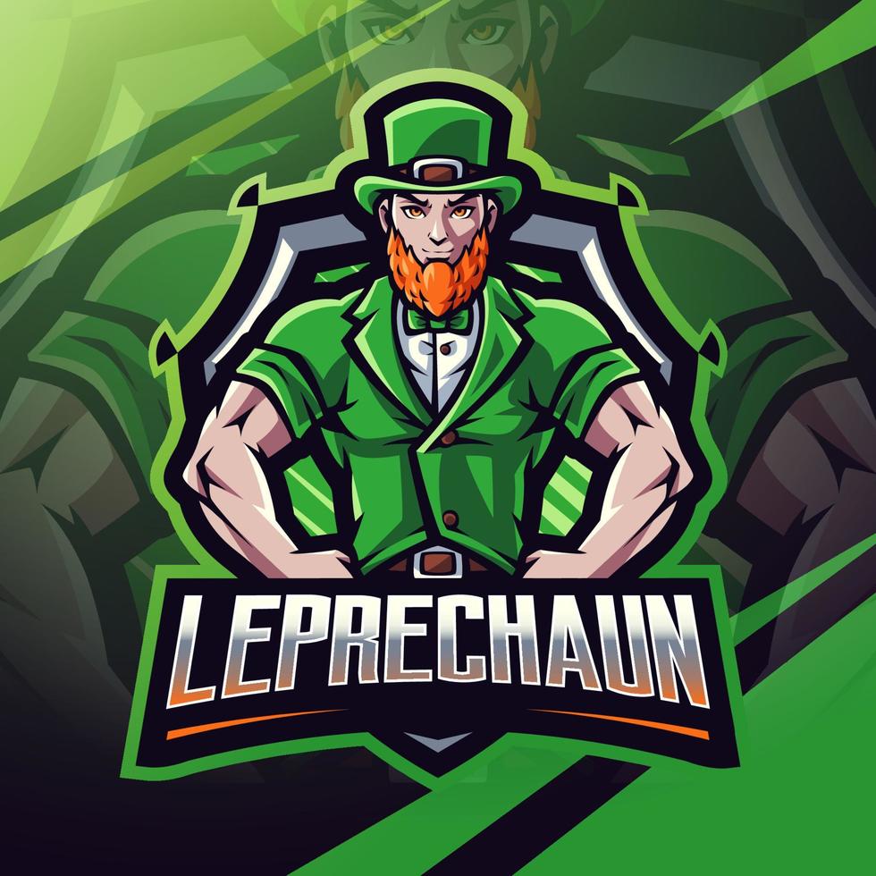 leprechaun esport maskot logotypdesign vektor