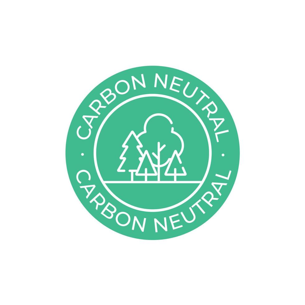 Kohlenstoff neutral Etikette Vektor Symbol