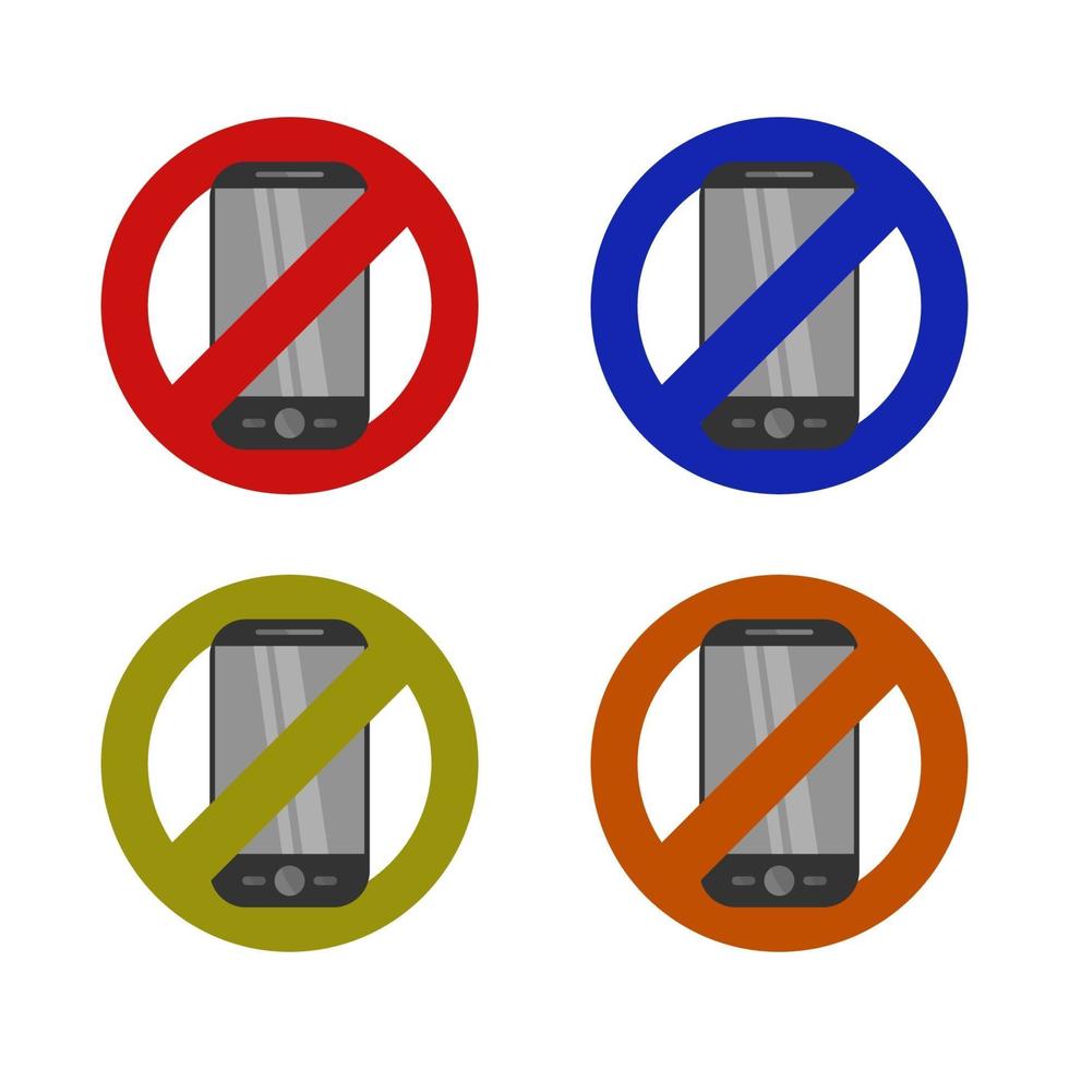Smartphone-Verbot auf weißem Hintergrund eingestellt vektor
