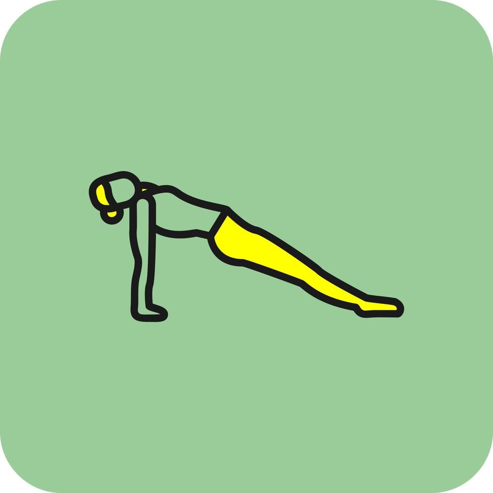 nach oben gerichtetes Plank-Pose-Vektor-Icon-Design vektor