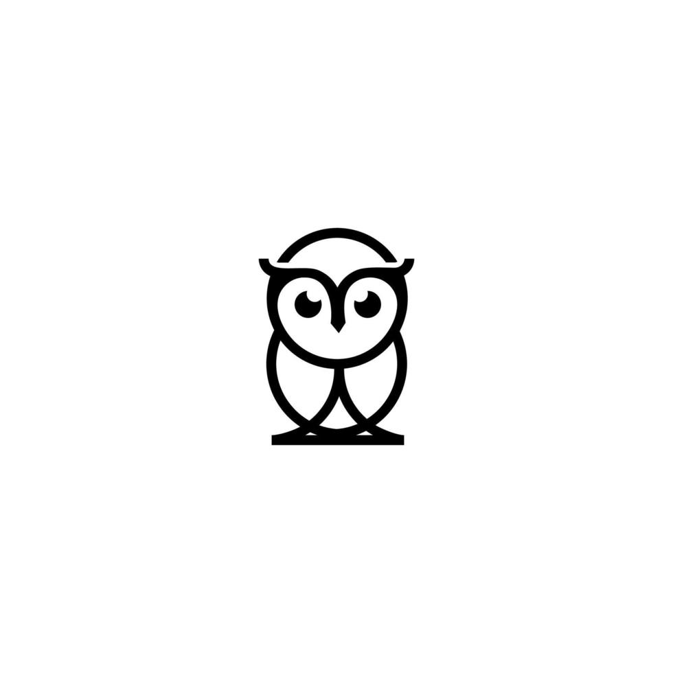 Uggla fågel platt logotyp design, vektor, ikon, illustrationer vektor