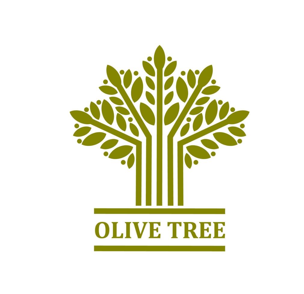 Olive Baum Symbol, Symbol, isoliert Vektor Emblem