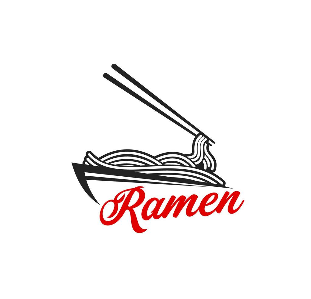 Ramen Mahlzeit, asiatisch Küche Essen Restaurant Symbol vektor